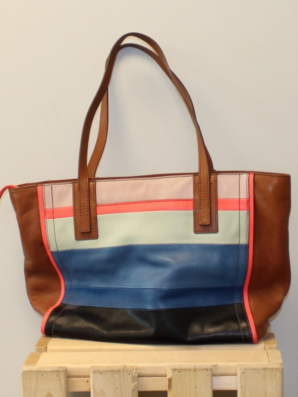 FOSSIL Leather Multicoloured Tote Shoulder Bag